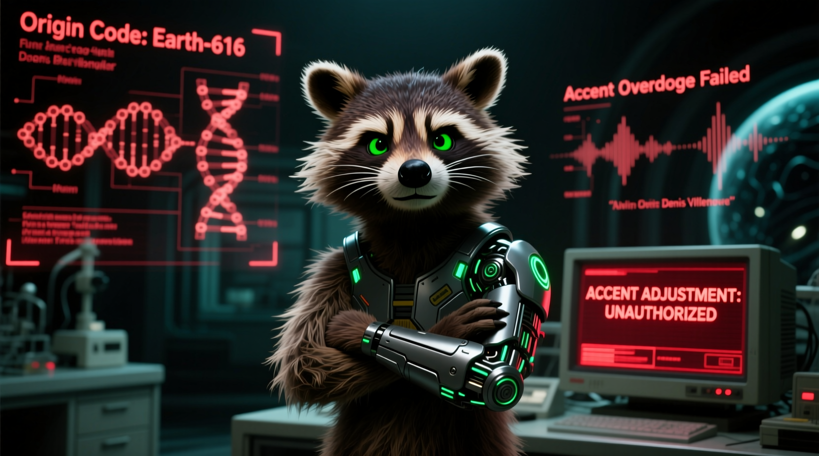 why isnt rocket raccoon british origins accent change explained