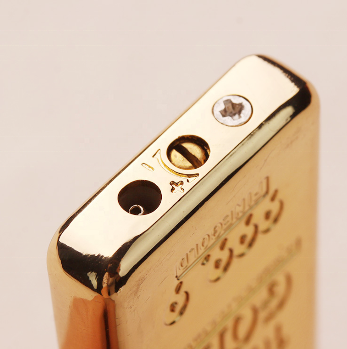 金属金条打火机/丁烷气可再填充香烟打火石打火机 - buy metal gold