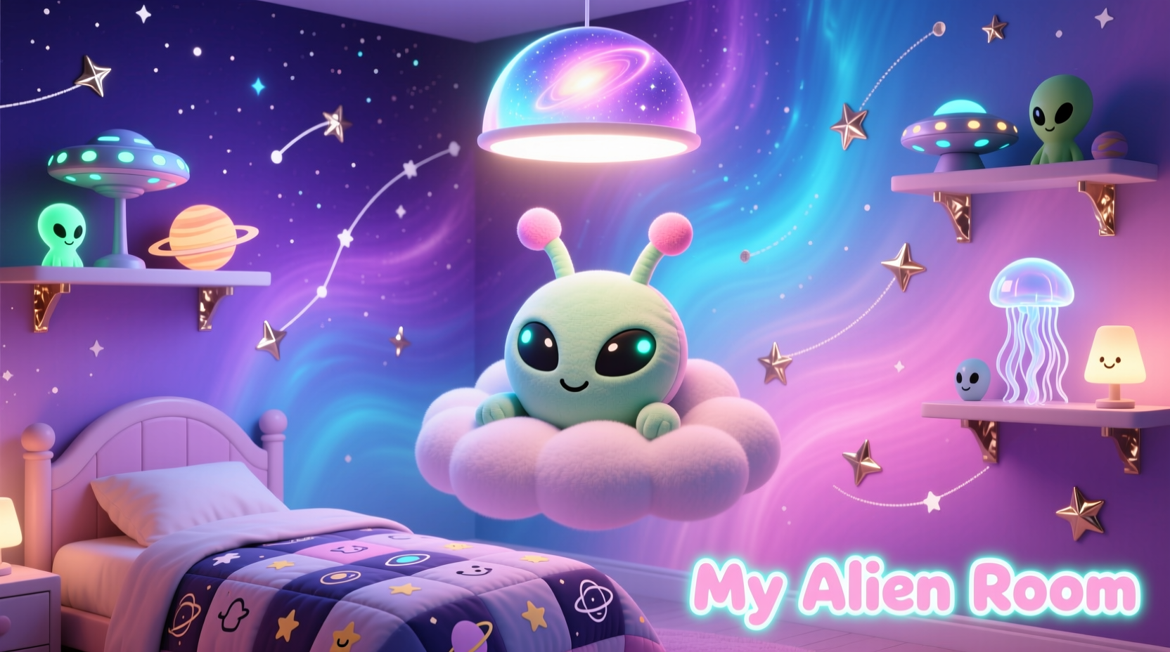 creative ideas to style your room using an alien plush pillow for a fun and unique vibe