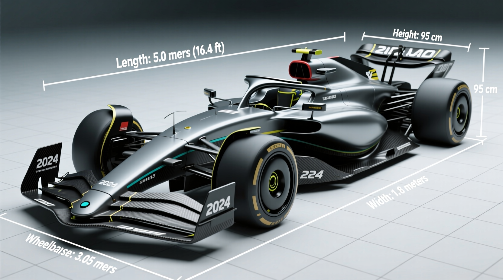 how long is a f1 car