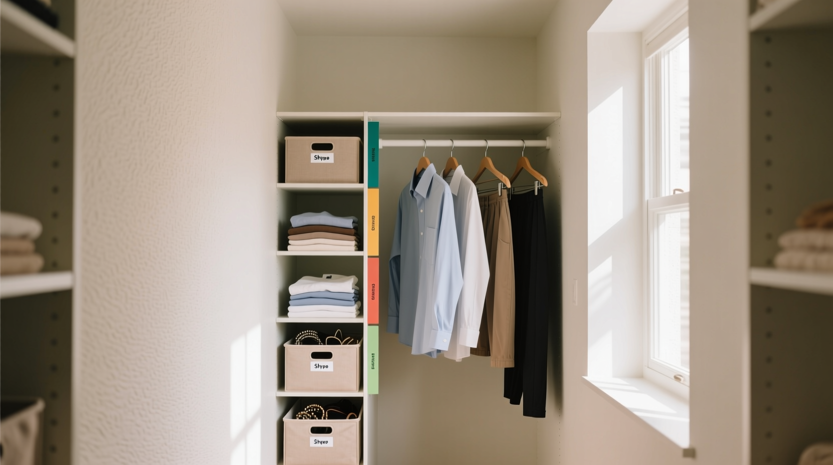 how to organize a small closet with lots of clothes