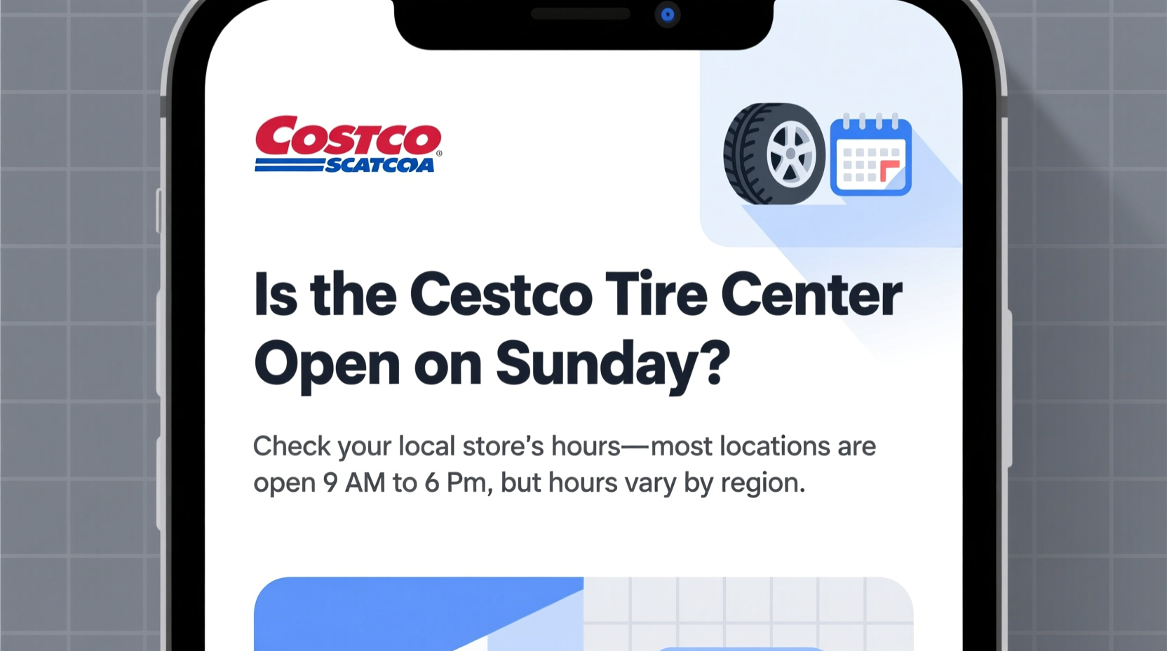 is the costco tire center open on sunday