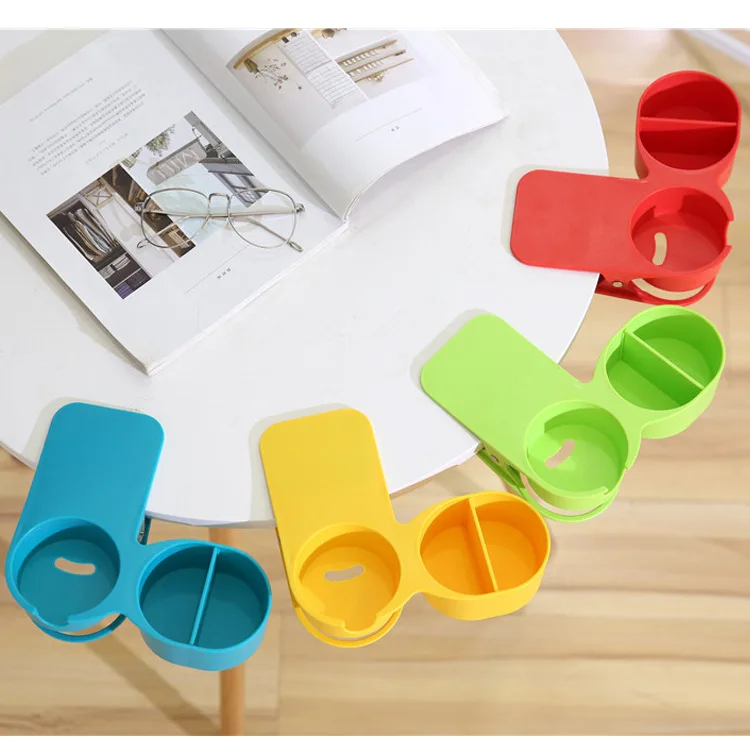 New Type Drinking Cup Holder Clip Water Table Cup Holder Clip with Extra Storage Tray