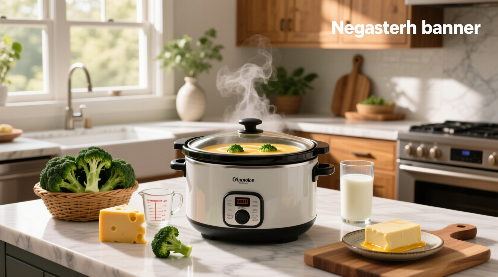 4 ingredient slow cooker broccoli cheese soup