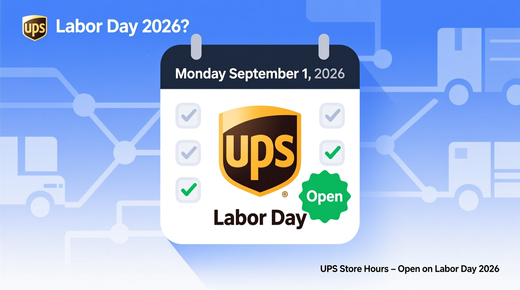 is ups open on labor day 2026
