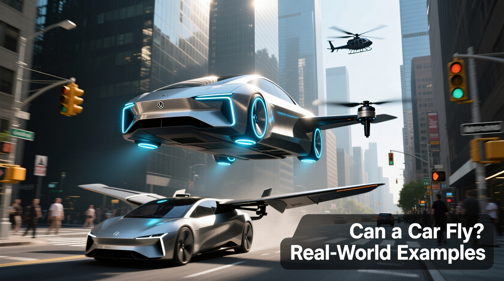 a car flying