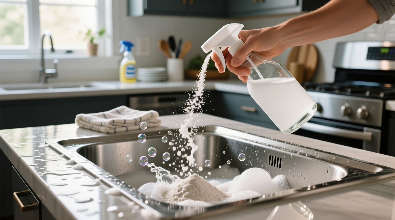 cleaning with vinegar and baking soda