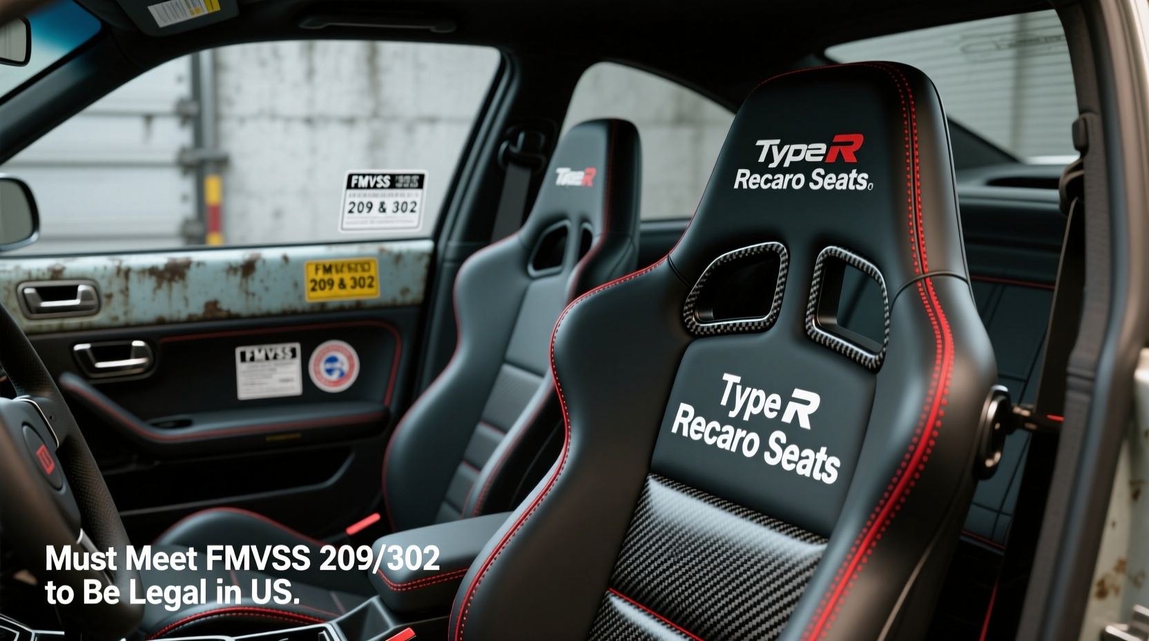 type r recaro install fmvss