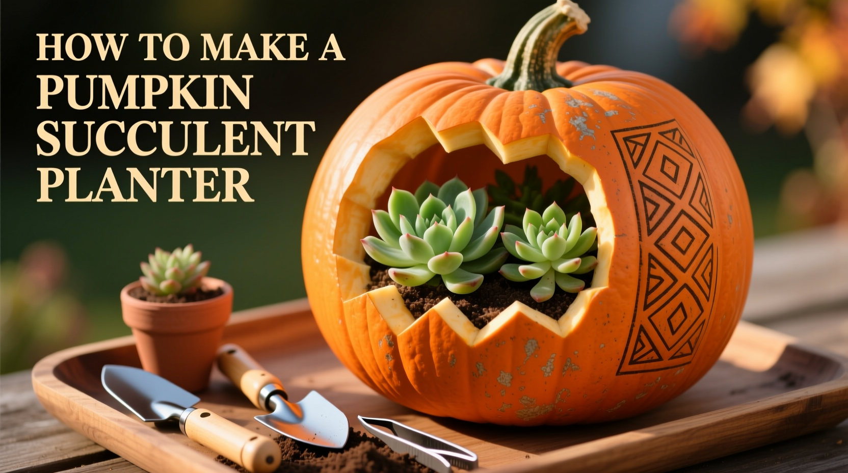 How to Make a Pumpkin Succulent Planter