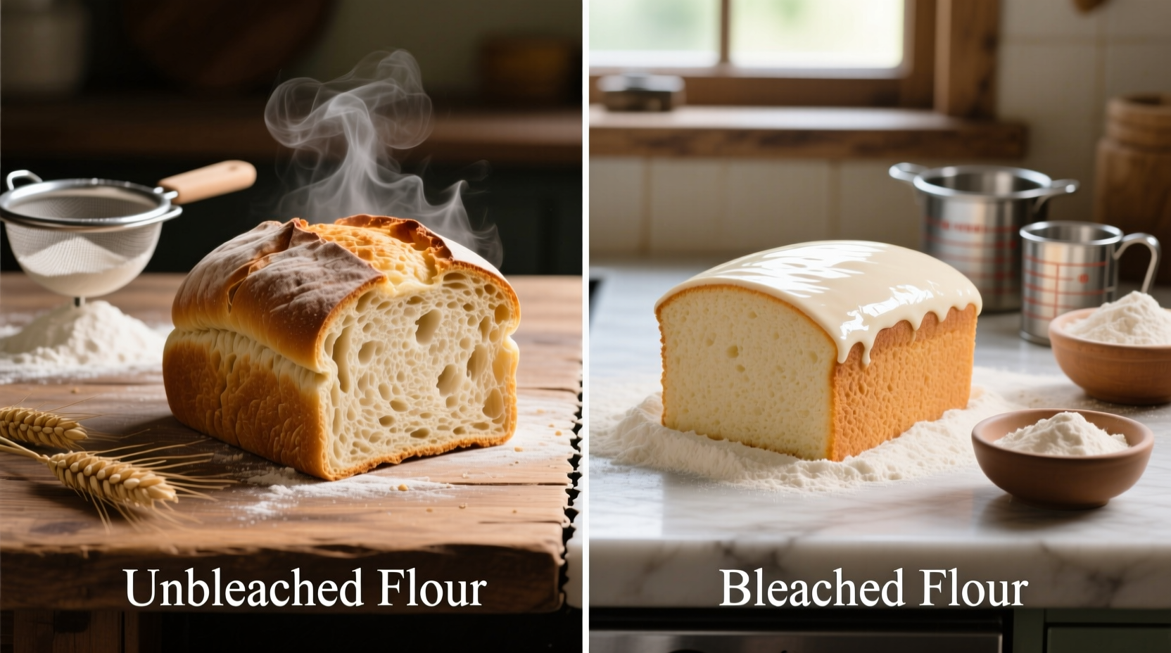difference between baking with unbleached and bleached flour