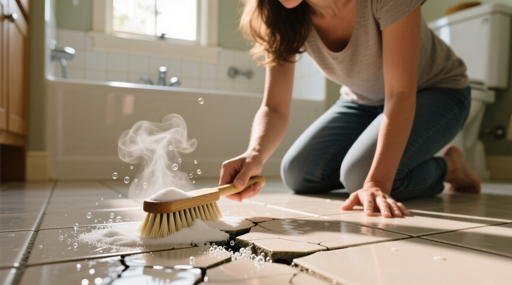 how to clean grout naturally