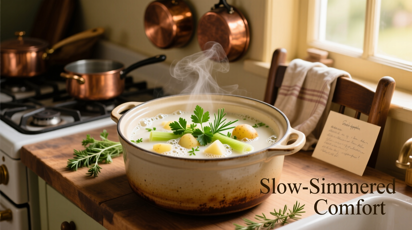 Step-by-step slow cooker potato leek soup preparation