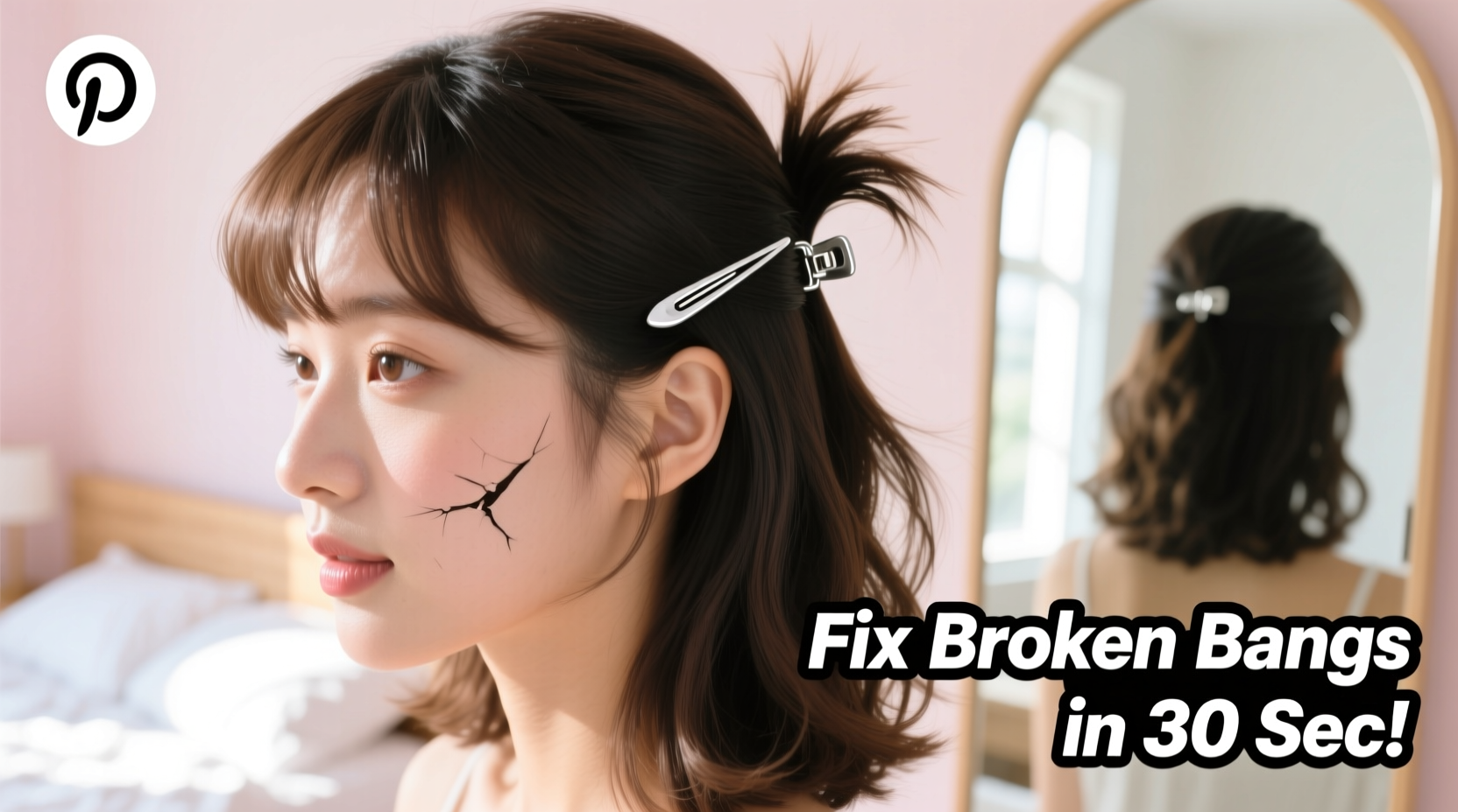 creative ways to fix broken bangs with a hairpin easy diy styling tips
