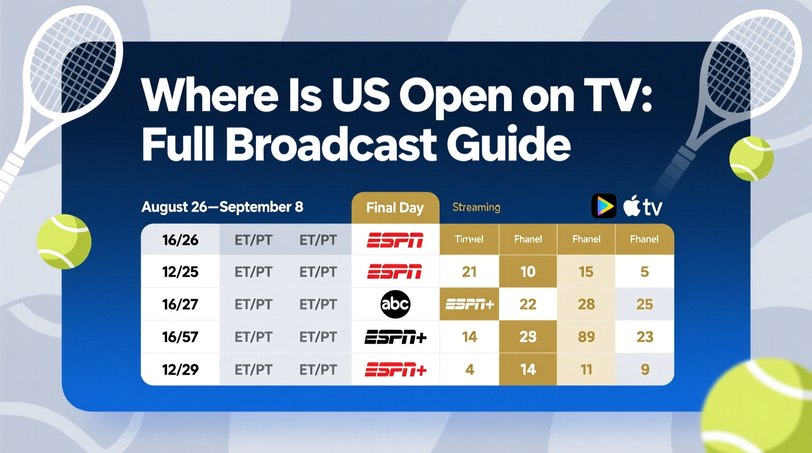 where is us open on tv