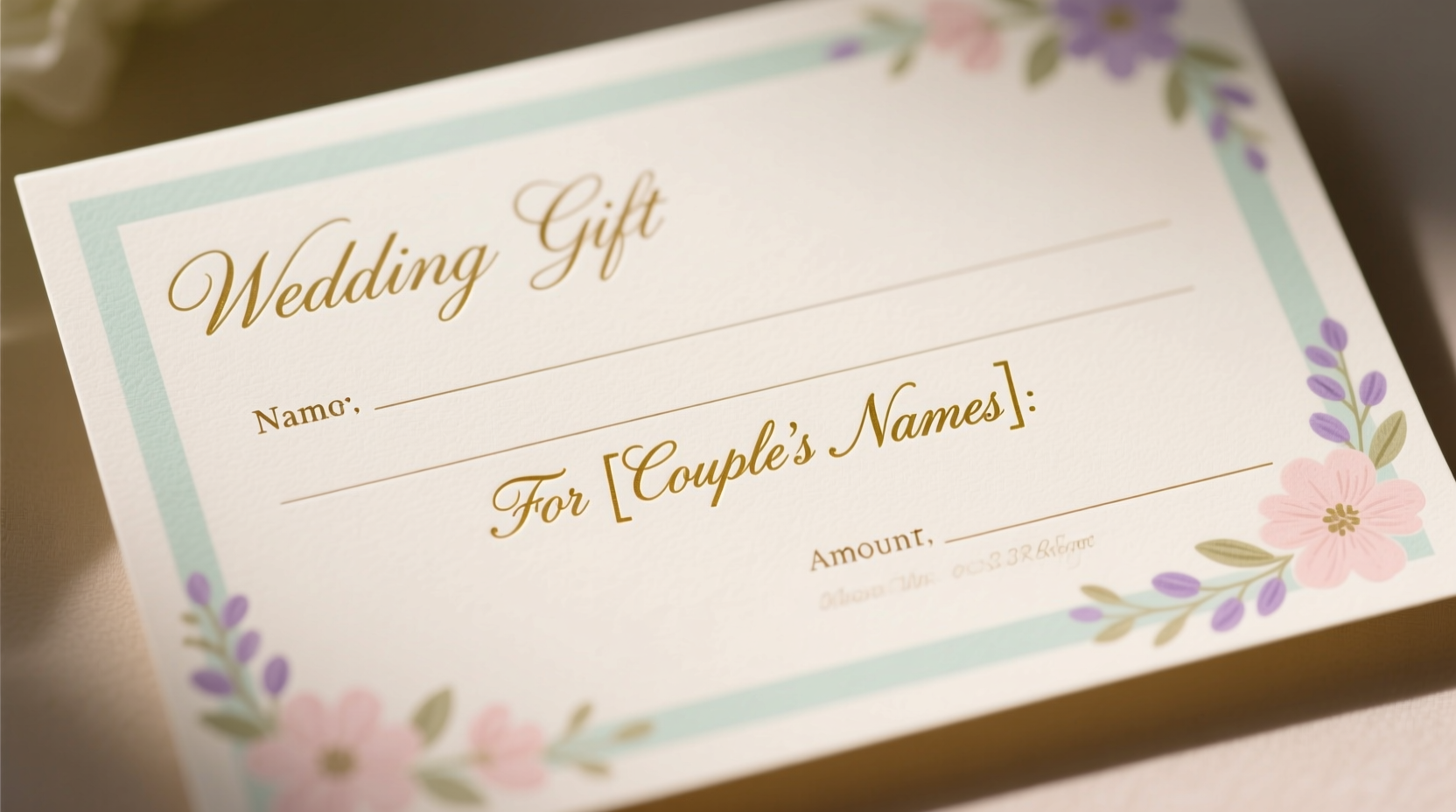 how to write wedding check