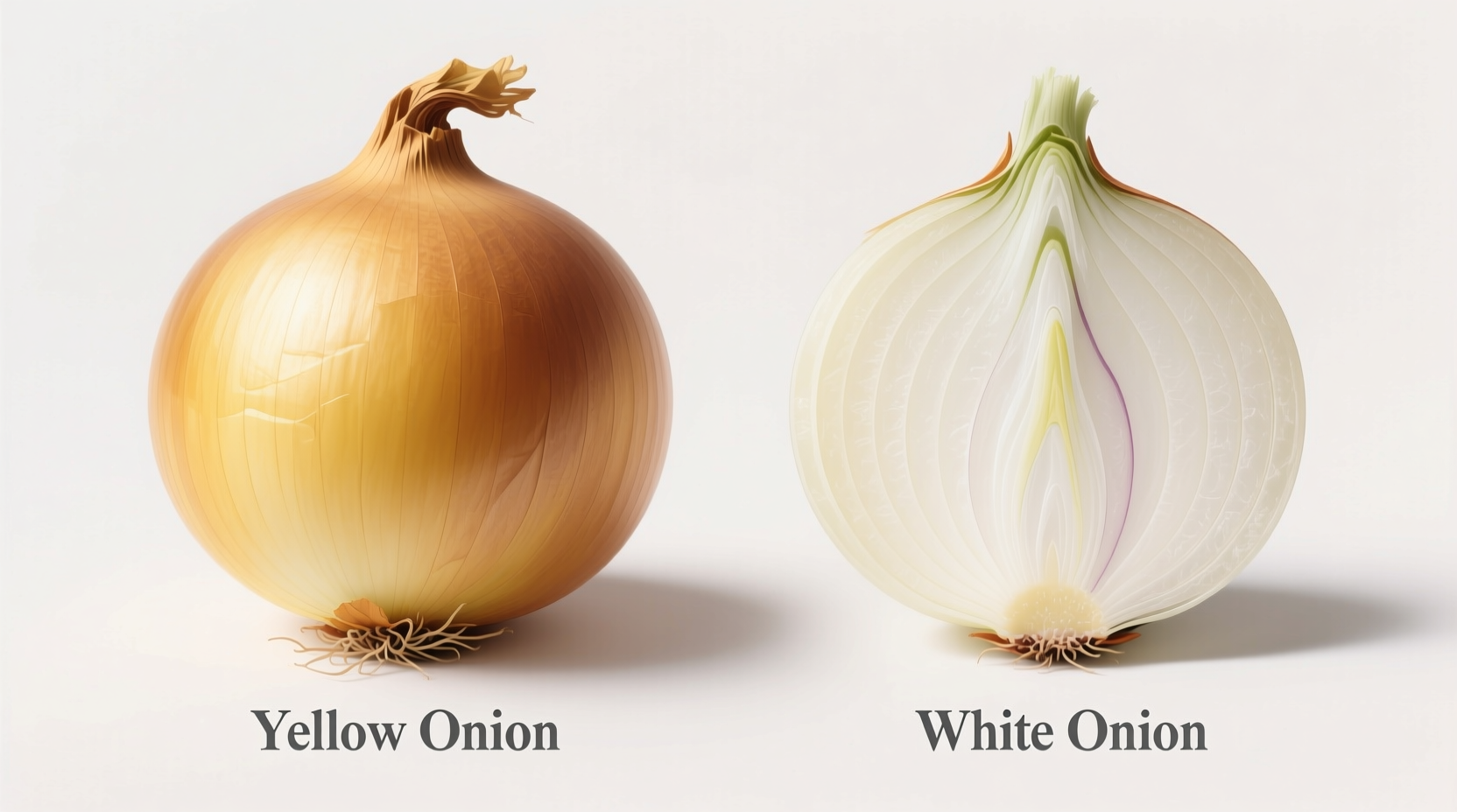 difference between yellow and white onion