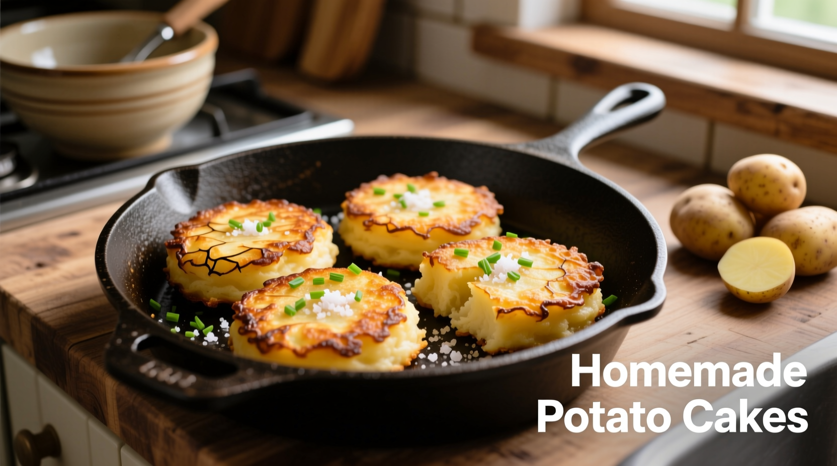 mashed potatoes into potato cakes