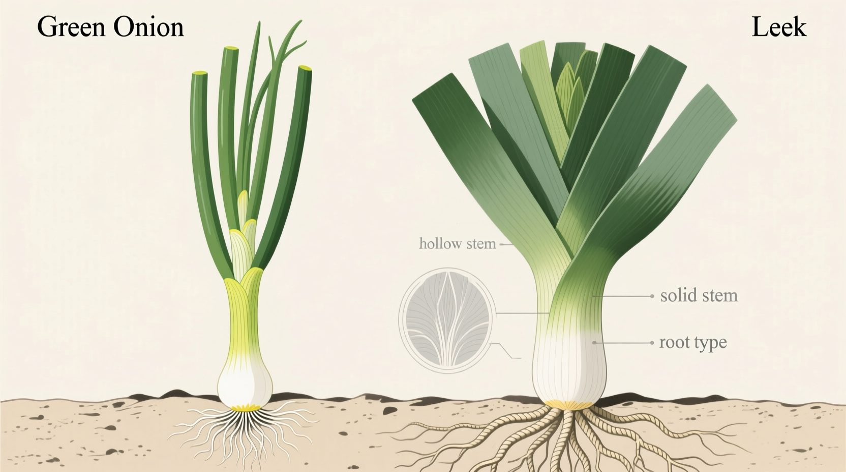 green onion vs leek