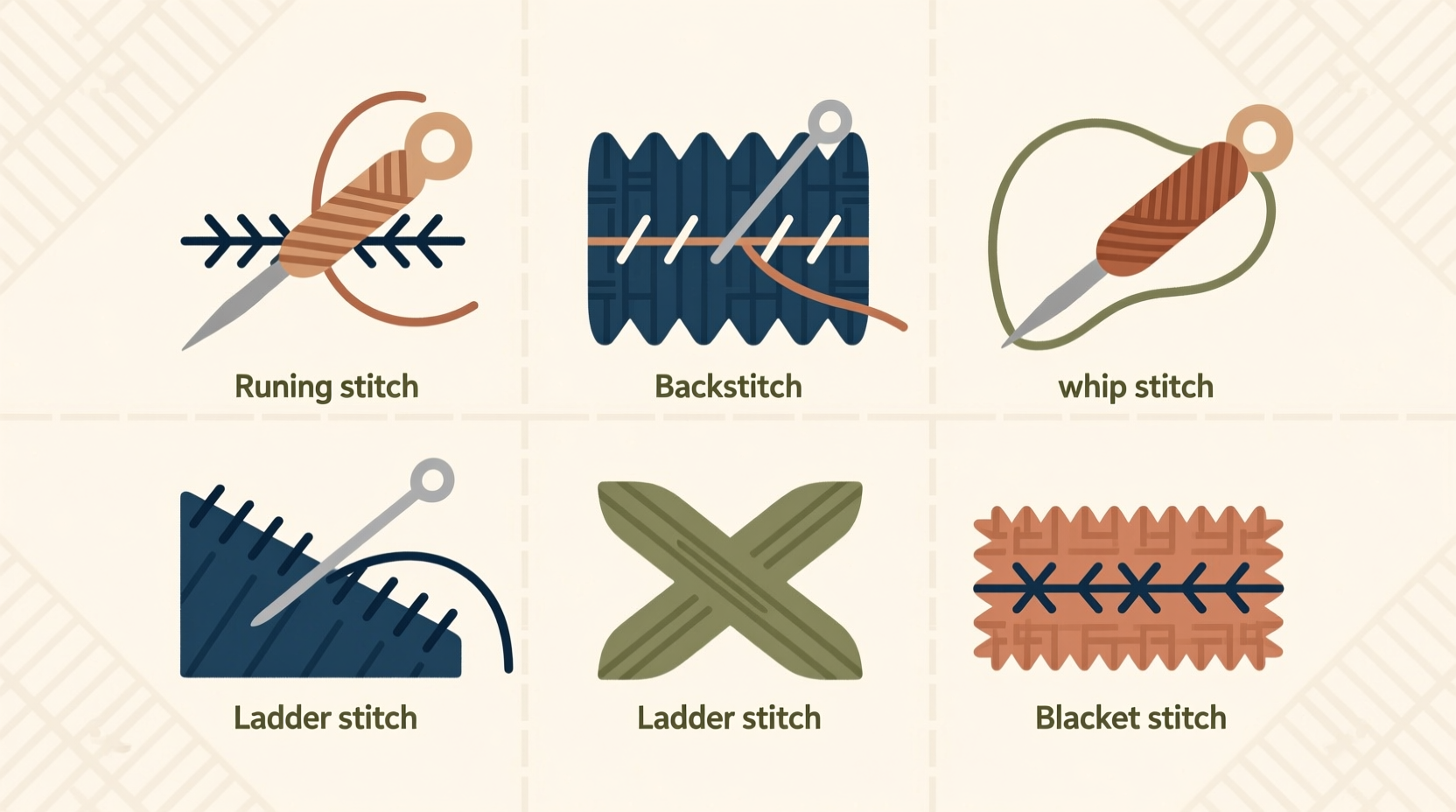 five basic hand stitches you should know for repairing