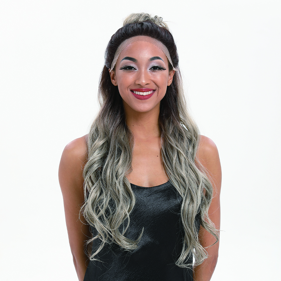 假发ombre廉价透明卷发假发正面高清黑色女性蕾丝花边合成头发假发