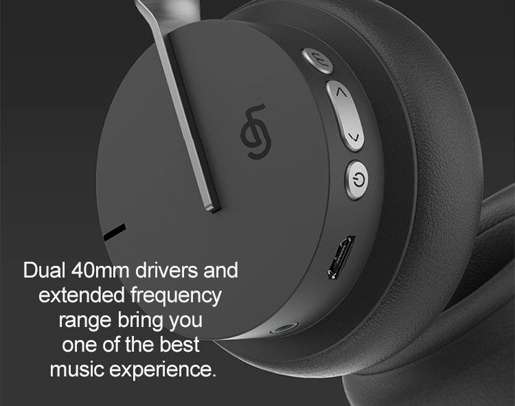 Fingertime active noise cancelling bluetooth headset headphone with mic