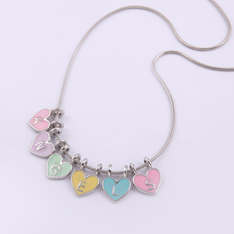 JOJO Wholesale Custom DIY Metal Alloy Letter Enamel Angels Pendant Children's Necklace from Vietnam