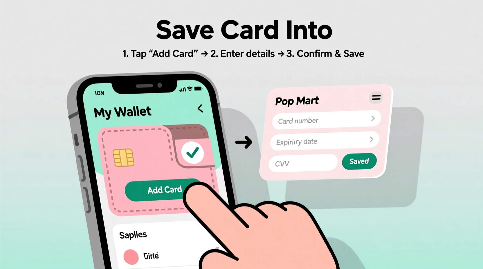 how to save card info on pop mart
