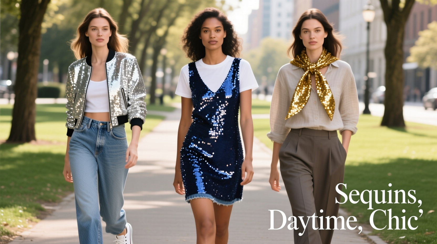 effortless ways to style sequins for chic and casual daytime looks