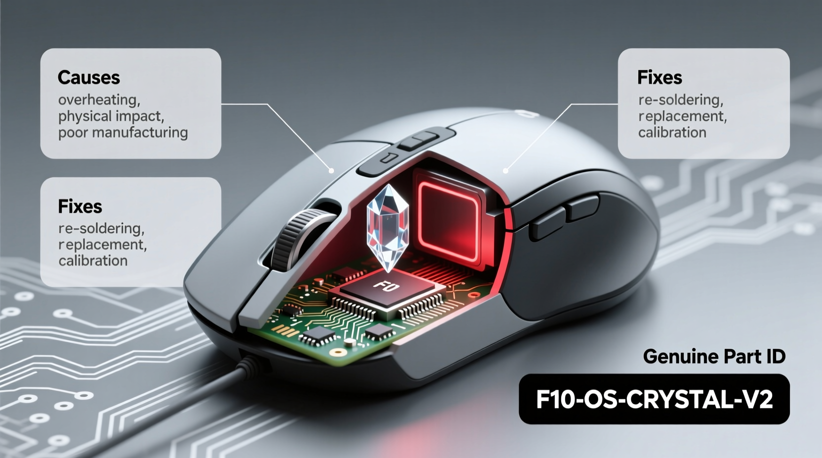 F10 Mouse Crystal Loose: Causes, Fixes & Genuine Part ID