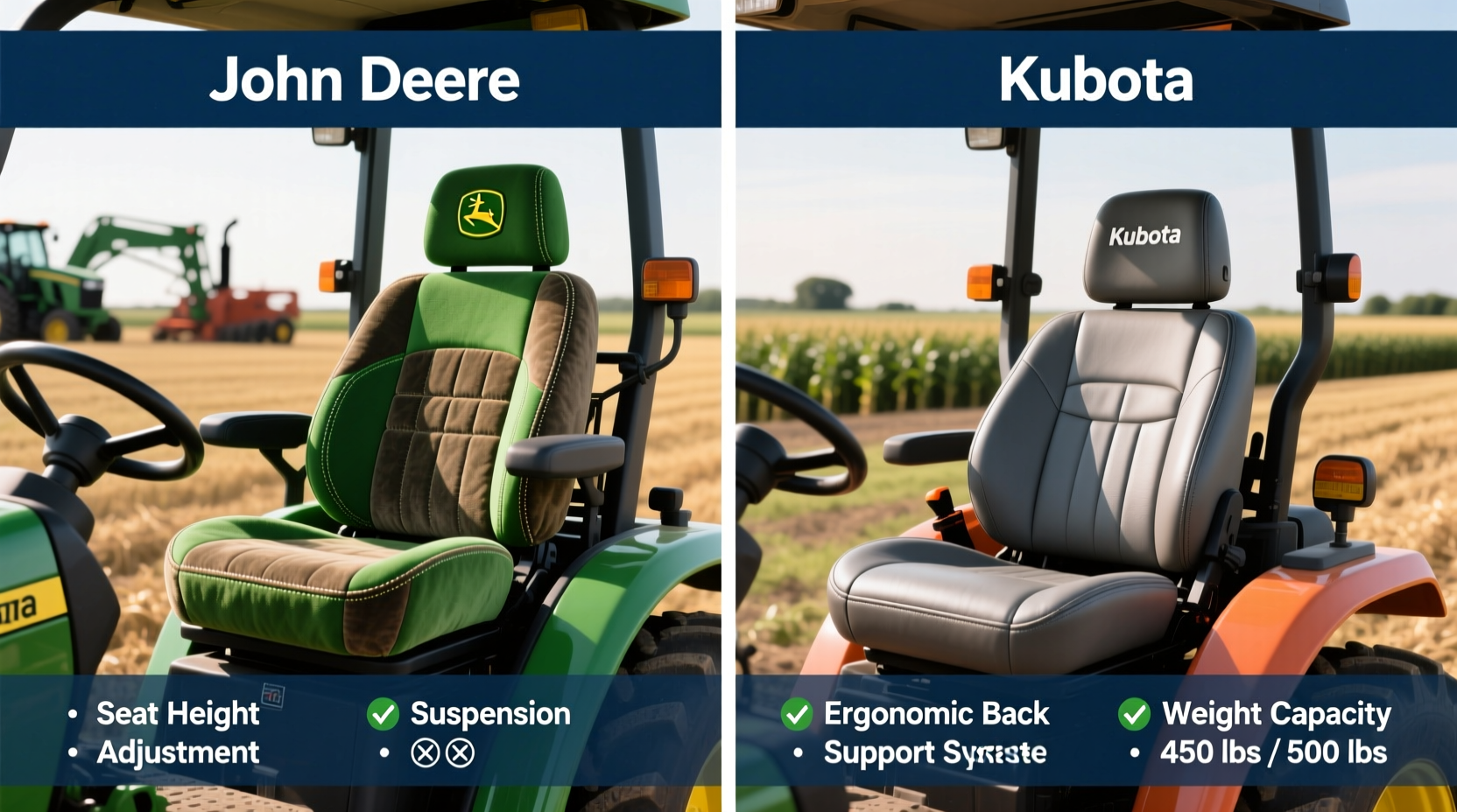 john deere vs kubota seats