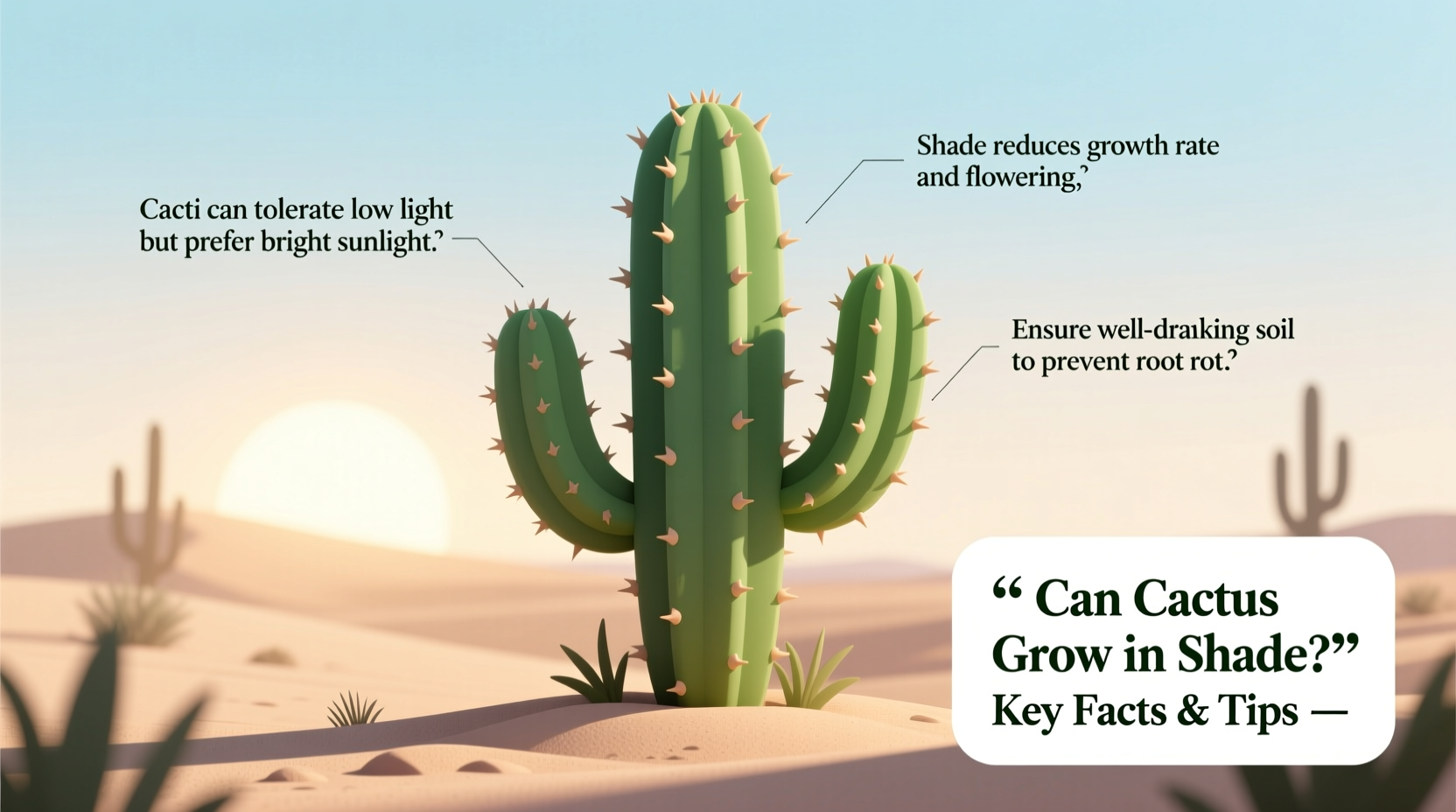 can cactus grow in shade