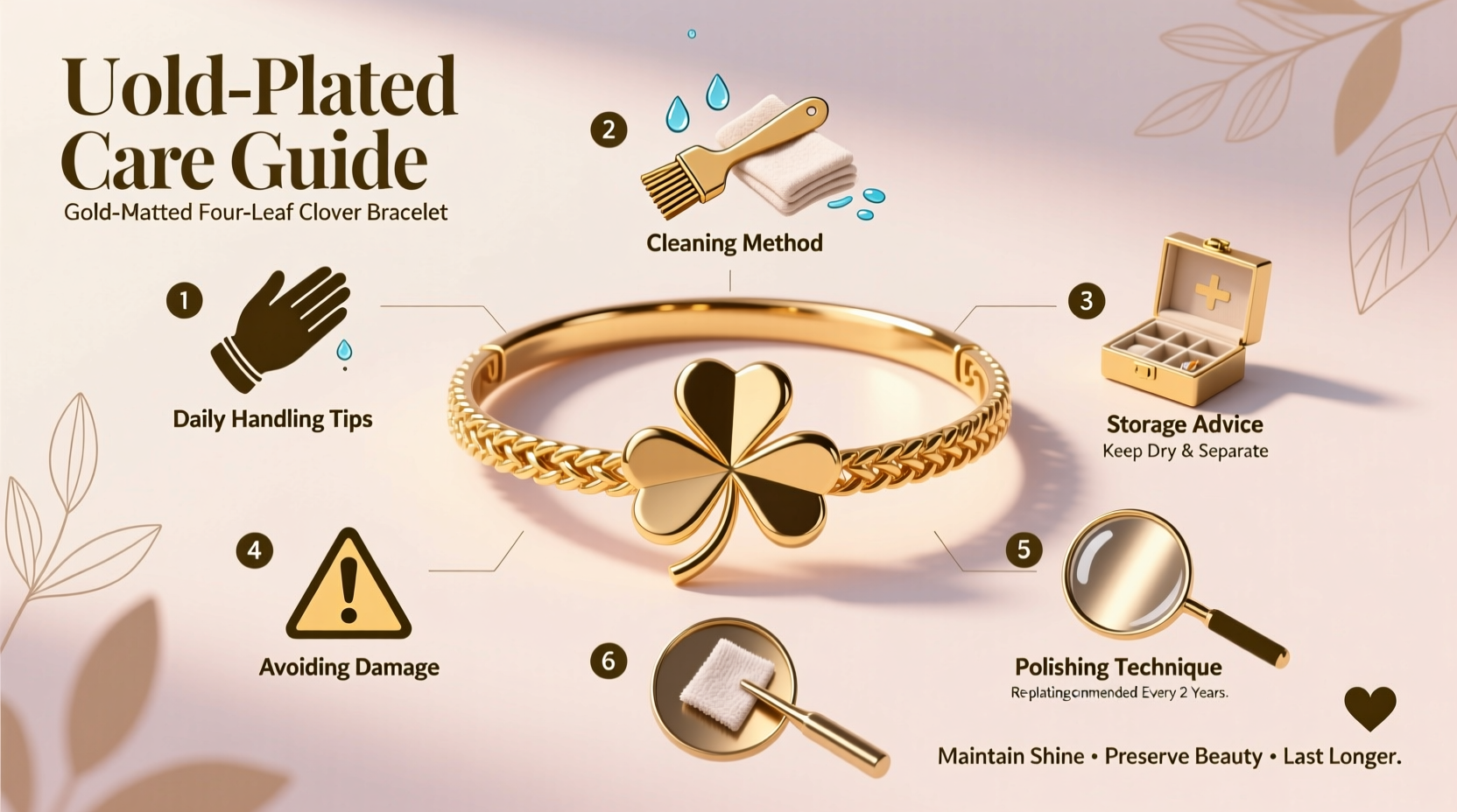 complete guide to caring for your gold plated four leaf clover bracelet for lasting shine and durability