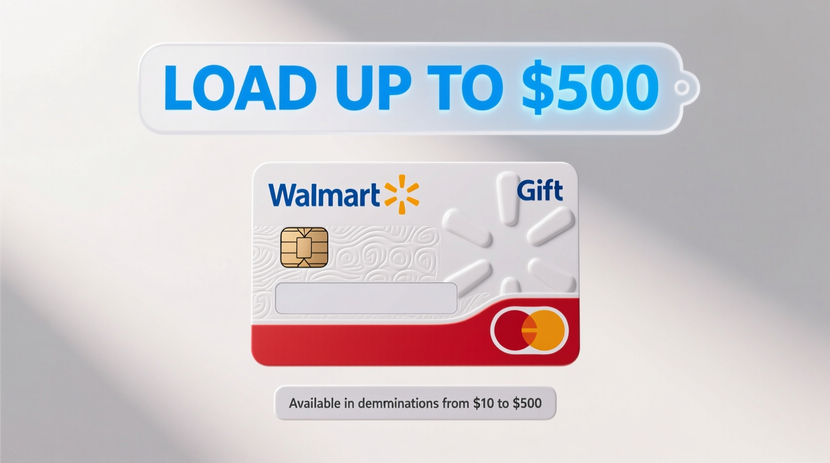 walmart gift card how much value can you load on
