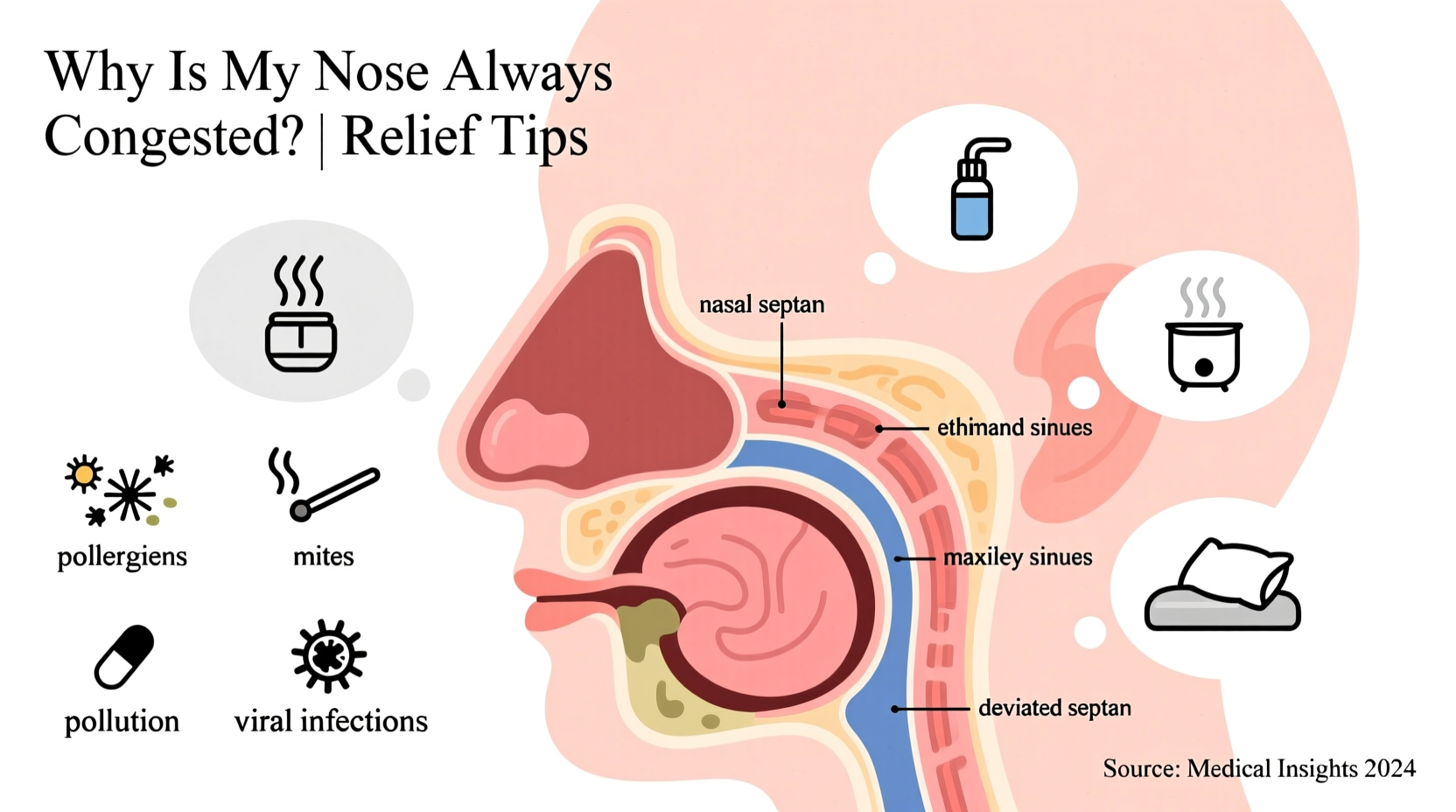 why is my nose always congested causes relief tips