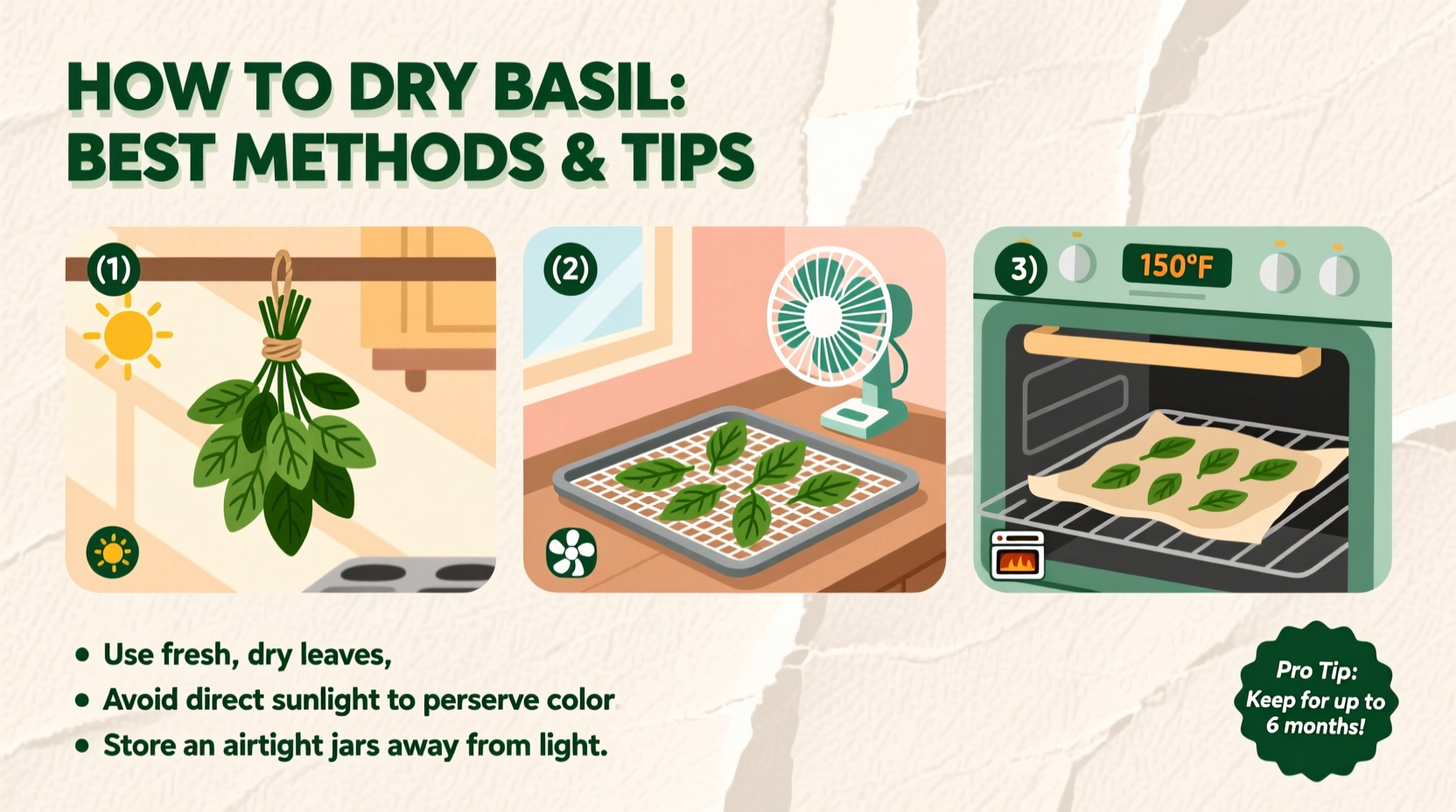 how to dry out basil