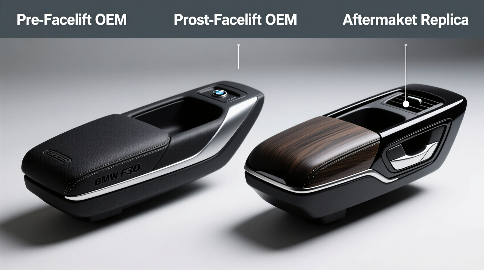 f30 armrest trim comparison