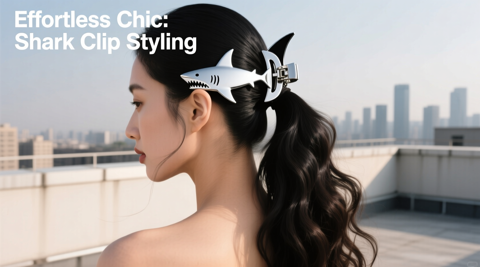 creative ways to style a ponytail with a shark clip for effortless chic