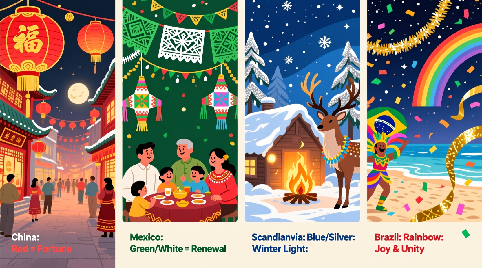 what colours represent new year