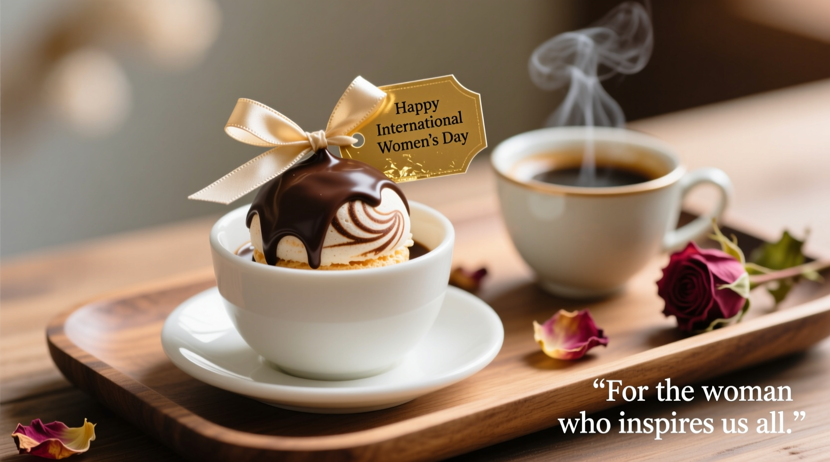 womens day chocolate dipped coffee meringue