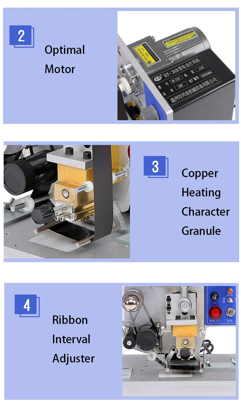 DUOQI HP-241B Electric Ribbon Date Printing Machine Batch Expiry Date Ribbon Coding Machine