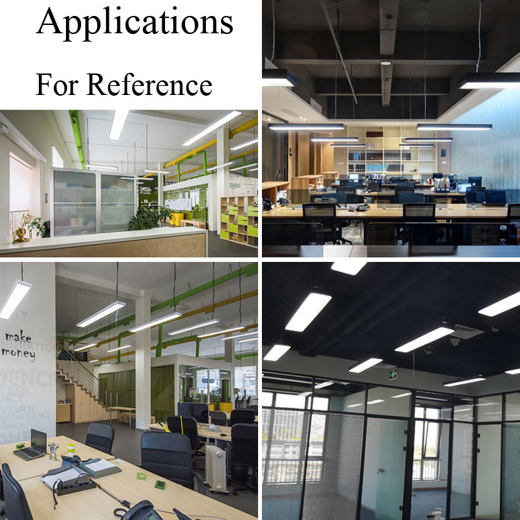 Office Kitchen Hanging Modern Iron Metal Industrial Linear LED Office Pendant Lights