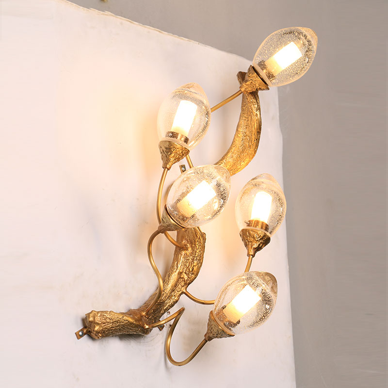 copper interior wall lighting lamps crystal wall sconce