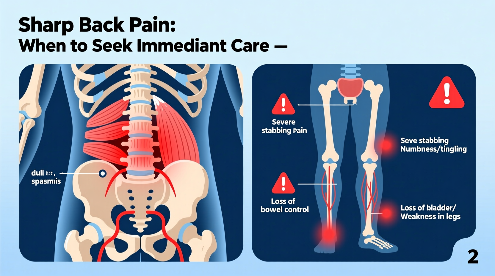 sharp back pain when is it serious causes warning signs 2