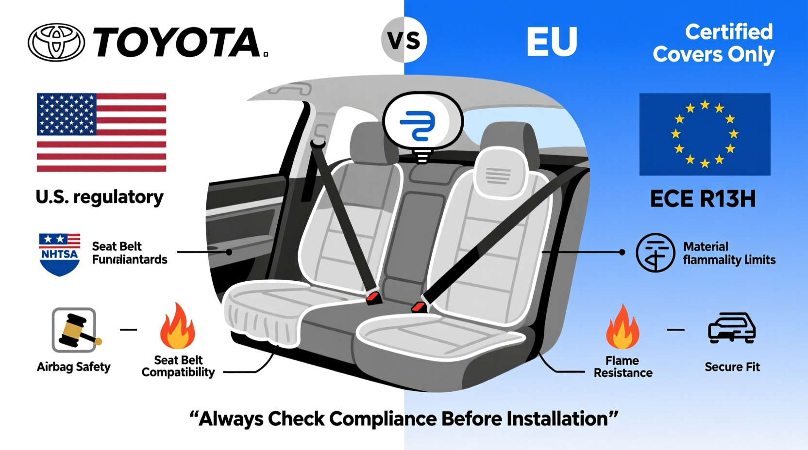 corolla seat covers legal safety
