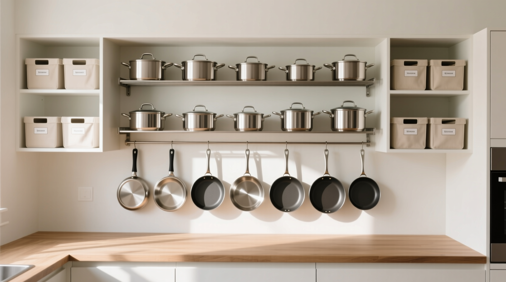how to organize pots and pans