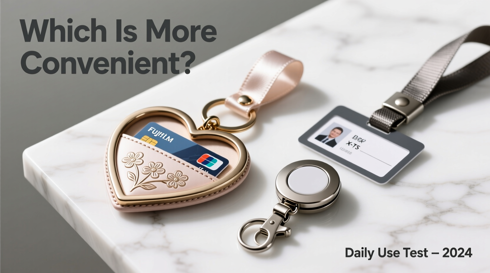 heart card sleeve keychain vs retractable badge reel which is actually more convenient for daily use