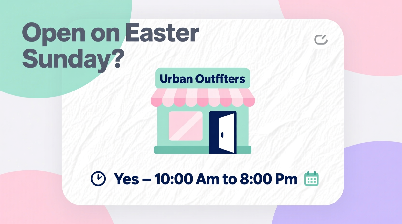 is urban outfitters open on easter sunday