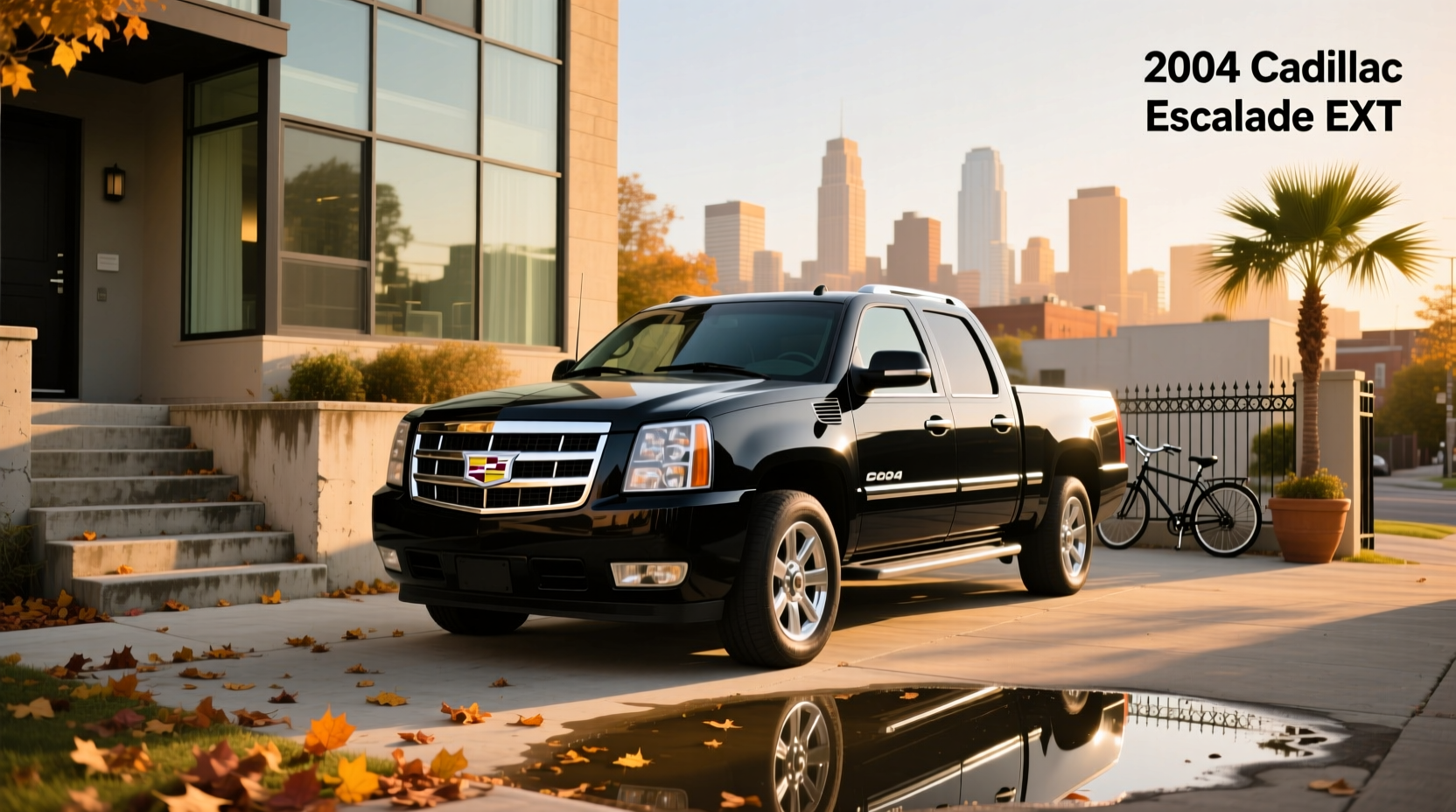 2004 Cadillac Escalade EXT pickup truck parked on urban street
