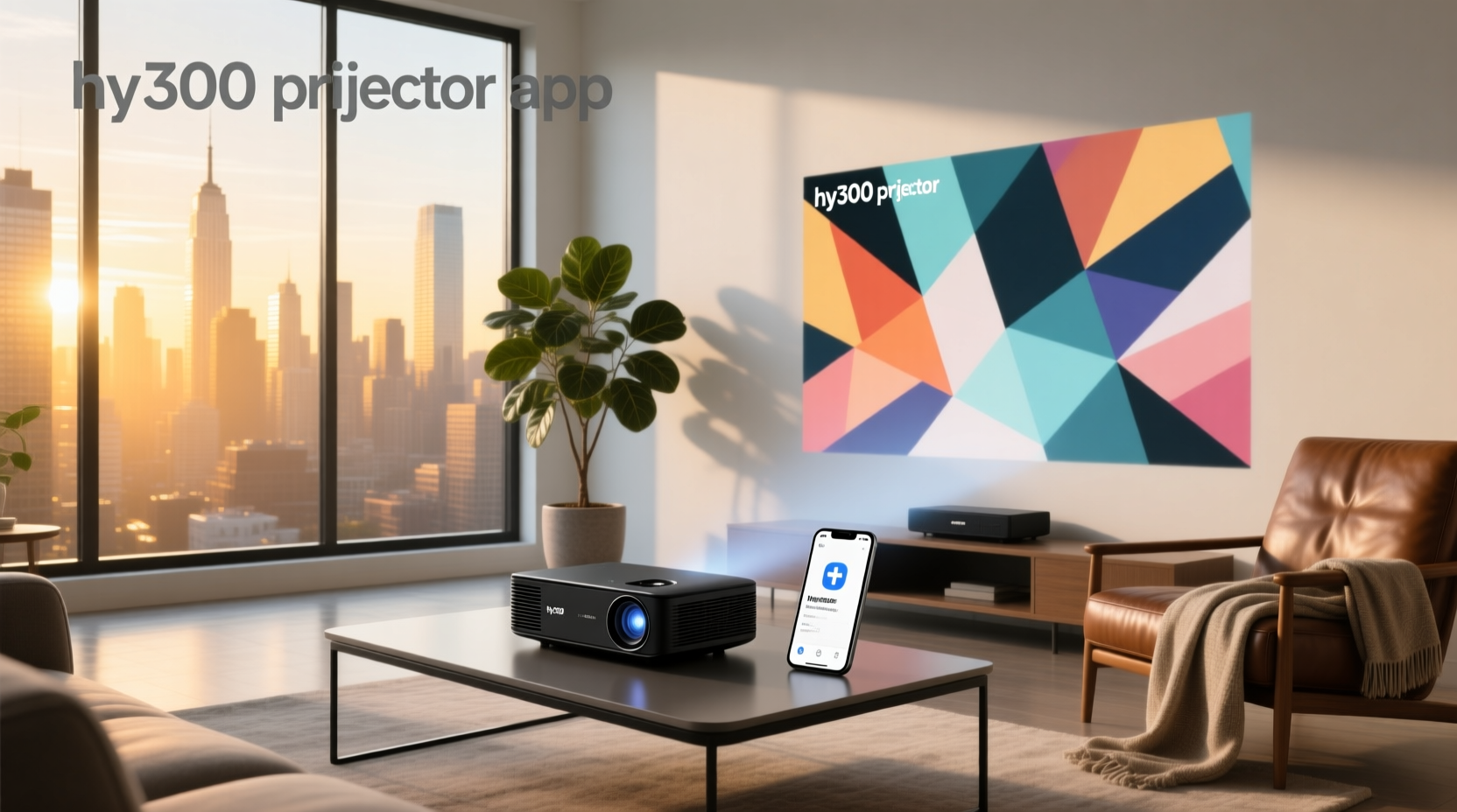 hy300 projector app guide remote, cast control