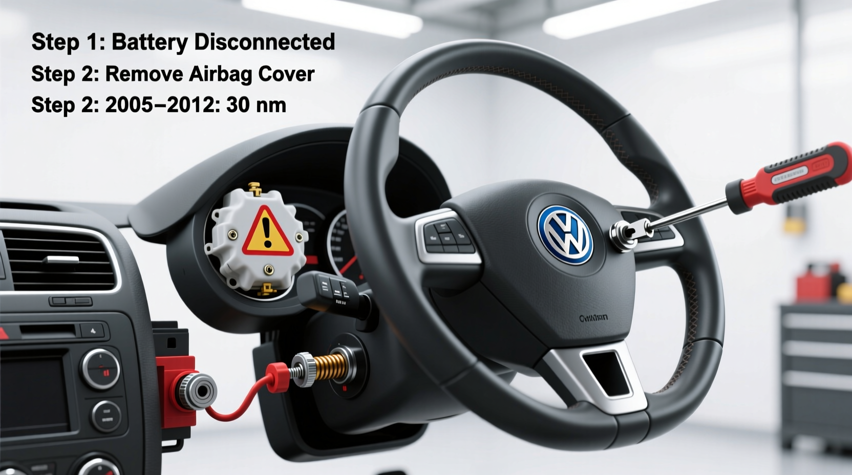 golf 5 steering wheel replace